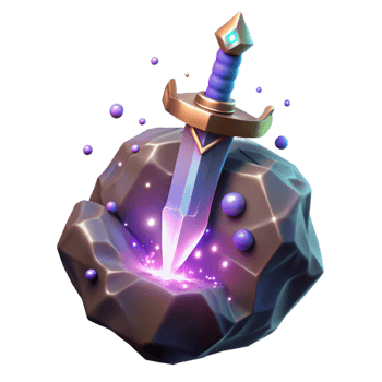vibrant creative 3D Render Magical Sword in Stone authentic png
