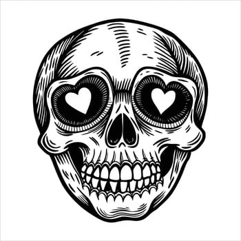 Skull Heart Eyes vector