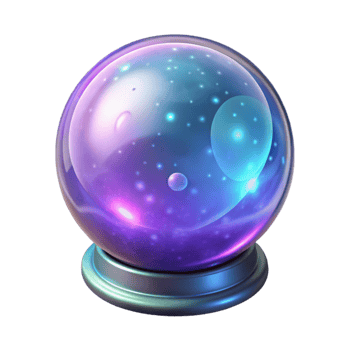 impressive modern Cosmic Crystal Ball 3D Render authentic png