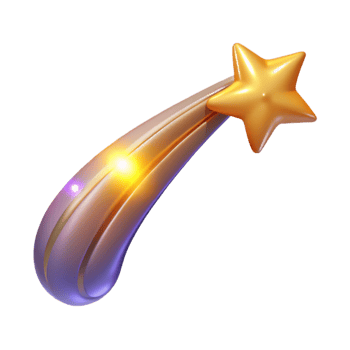 stunning creative 3D Golden Star Shooting Star Illustration high quality png