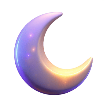 elegant creative Crescent Moon 3D Render genuine png