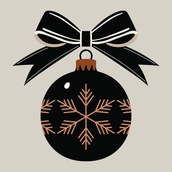 Illustration of Pine Tree Ball with Snowflake and Bow vector