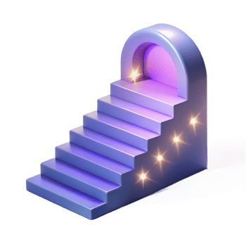 extraordinary artistic 3D Render Purple Staircase to Success high resolution png