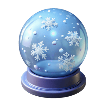 wonderful modern Winter Snow Globe 3D Render high quality png