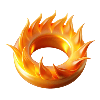 stunning vintage Fiery Ring 3D Illustration high resolution png