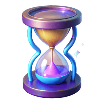 dramatic minimalist Vibrant 3D Hourglass Illustration genuine png