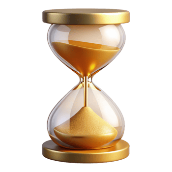 vibrant modern Golden Hourglass 3D Render authentic png