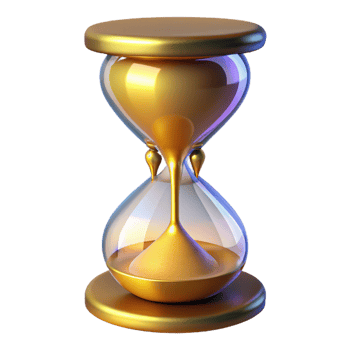 extraordinary artistic Golden Hourglass 3D Render detailed png