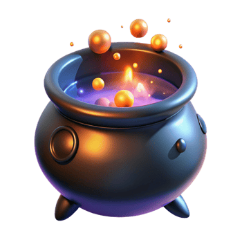 wonderful traditional Glowing Cauldron 3D Render high resolution png