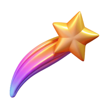 extraordinary artistic 3D Render Golden Star Trail high quality png