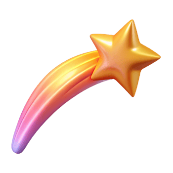 elegant artistic 3D Render Golden Star Trail premium png