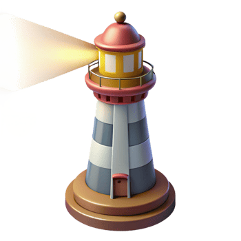 stunning modern Cartoon Lighthouse 3D Render high quality png