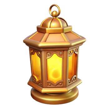 elegant vintage Golden 3D Lantern Illustration professional png