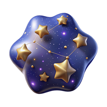 elegant artistic 3D Starry Night Constellation Illustration original png