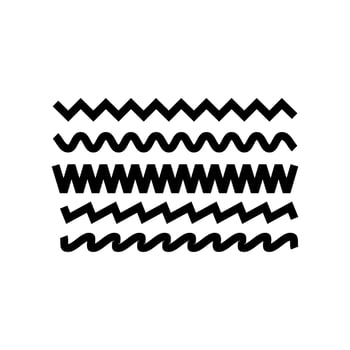 wavy and zig zag lines set vector