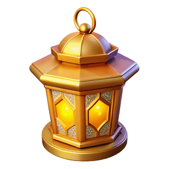 impressive rustic Golden 3D Lantern Illustration authentic png