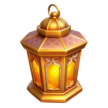 serene classic Golden Lantern 3D Render high quality png