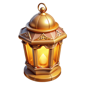 dramatic contemporary Golden 3D Lantern Illustration 4K png