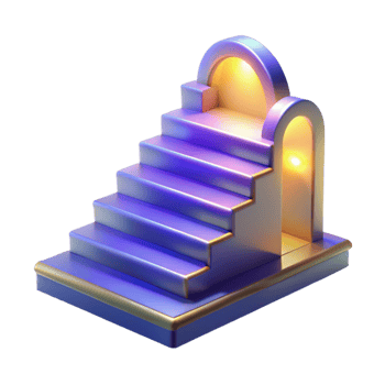 wonderful modern 3D Render Staircase Illustration, Abstract Archway genuine png