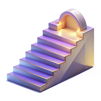 extraordinary creative 3D Staircase Illustration with Archway exclusive png