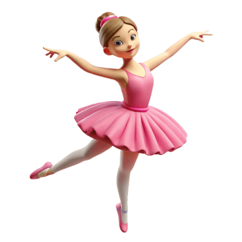 impressive abstract Adorable Ballerina 3D Render high quality png