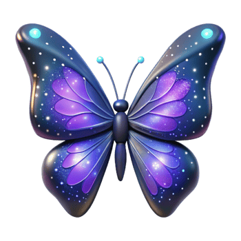 beautiful abstract Glowing Galaxy Butterfly 3D Illustration professional png