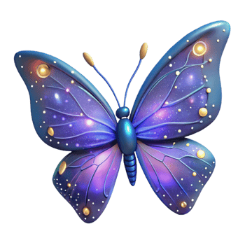 beautiful classic Cosmic Butterfly 3D Illustration original png