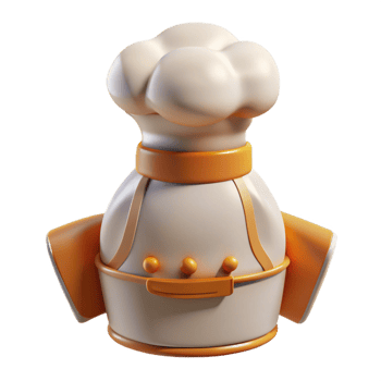 beautiful contemporary 3D Cartoon Chef Hat Illustration premium png