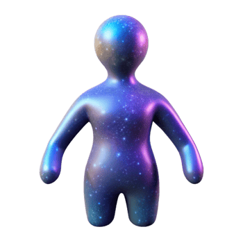 beautiful modern Cosmic Being 3D Render authentic png
