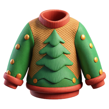magnificent artistic 3D Render Festive Christmas Sweater Illustration premium png