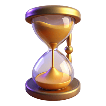 wonderful modern Golden Hourglass 3D Render genuine png