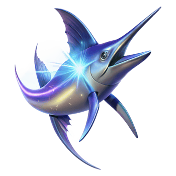 impressive artistic Marlin Illustration Iridescent Fish, Ocean Creature 4K png