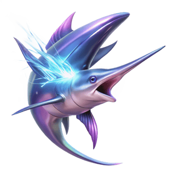 vibrant rustic Iridescent Marlin Illustration high quality png