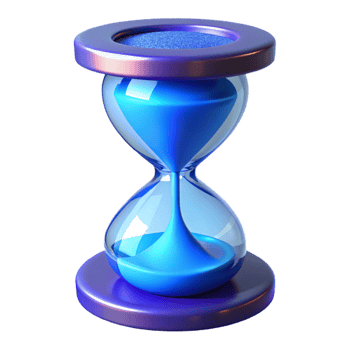 dramatic rustic 3D Blue Hourglass Illustration original png