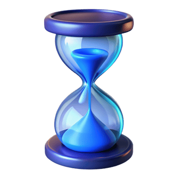 elegant abstract Blue Hourglass 3D Render premium png
