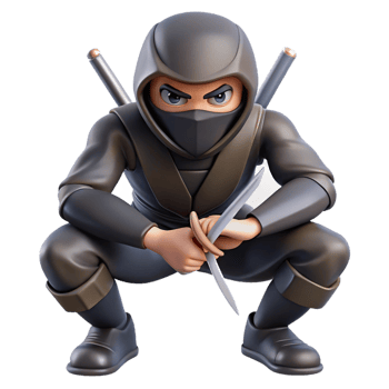 magnificent traditional 3D Render Cartoon Ninja Illustration professional png