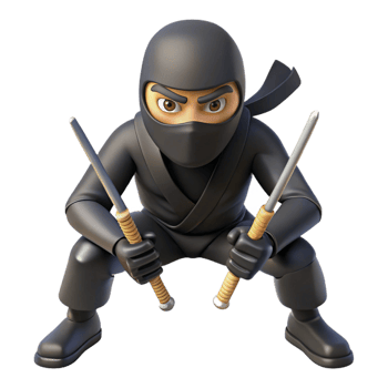 stunning contemporary 3D Cartoon Ninja Warrior Illustration high quality png