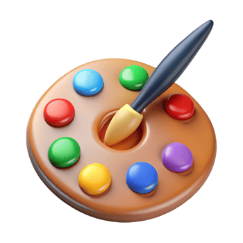 dramatic abstract 3D Artist's Palette Illustration original png