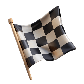 serene modern 3D Checkered Flag Illustration high quality png