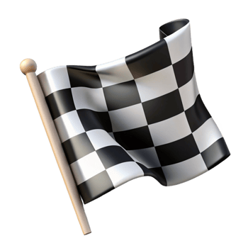 dramatic rustic 3D Checkered Flag Illustration 4K png