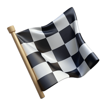 impressive artistic 3D Checkered Flag Illustration high resolution png