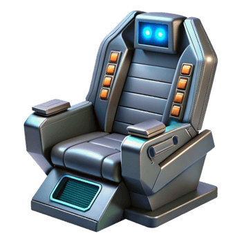 vibrant minimalist Futuristic 3D Chair Render original png