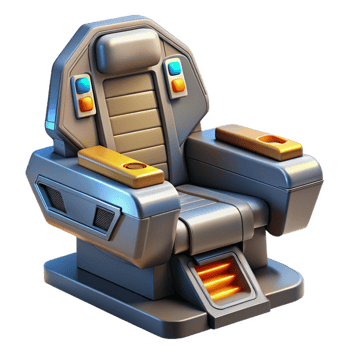 beautiful rustic Futuristic 3D Chair Model Render premium png
