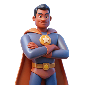 beautiful rustic 3D Cartoon Superhero Illustration professional png