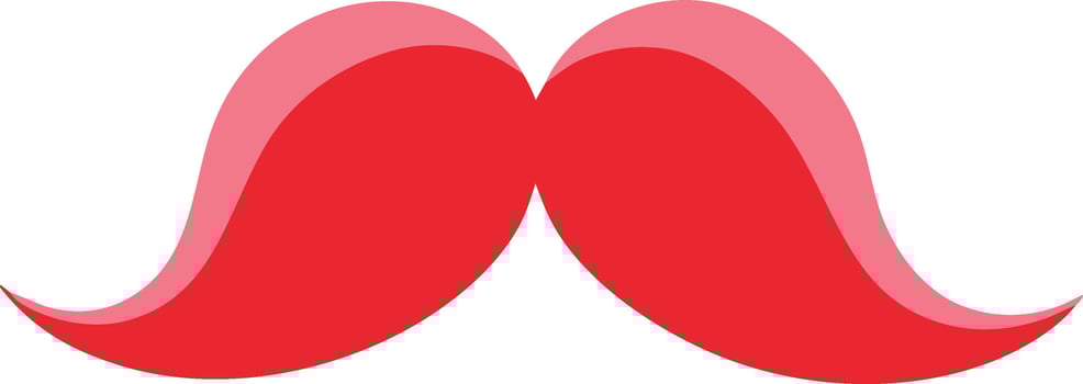 Pink Red Mustache Icon Quirky Design Element Father's Day Icon Moustache vector
