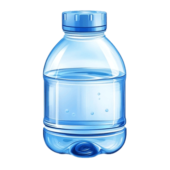 Plastic Water Bottle on a Transparent Background png