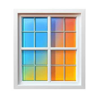 Modern Colorful Window with Gradient Glass png