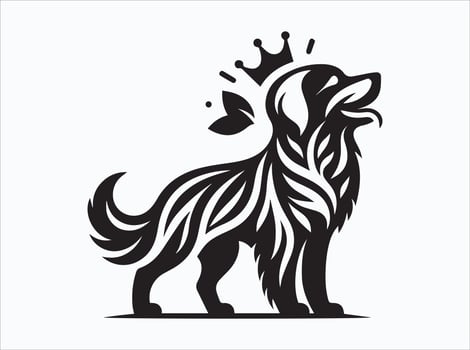 Minimalist Black Color Dog Silhouette for Stylish Graphics vector
