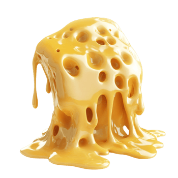 Dripping Melted Cheese Sculpture with Holes png