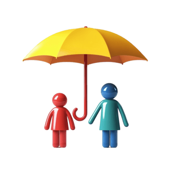Family Under Yellow Umbrella png